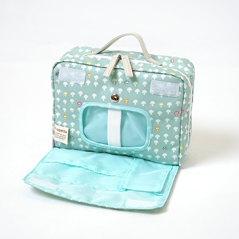 ★ポイント5倍！9日20:00〜16日1:59★ 【10mois 公式】Hoppetta ホッペッタ シャンピニオン インナーポーチ(ブルーサーフ)[出産祝い ギフト 赤ちゃん ベビー 出産準備 おしりふき 消臭加工] 3