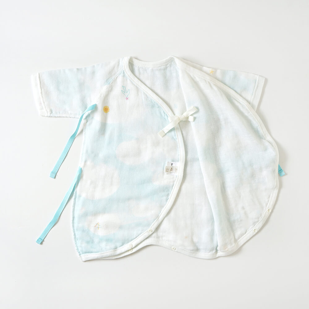 ★全品ポイント5倍！20日20:00〜27日1:59★ 【10mois 公式】NAOMI ITO ナオミイトウ わたガーゼ コンビ肌着 UNRYU 50-60cm[日本製 ベビー肌着 新生児 赤ちゃん 出産準備 コットン100％] 2