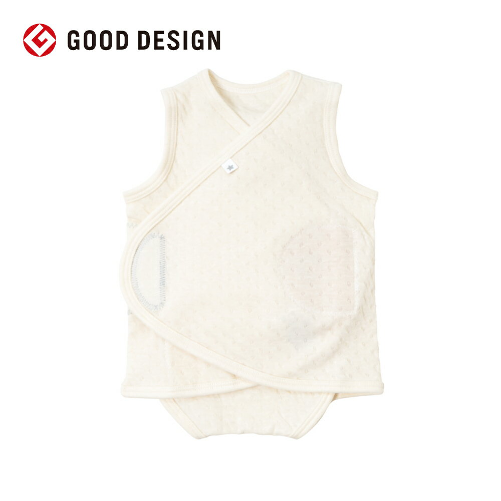 ★全品ポイント10倍！30日0:00〜1日23:59★ 【10mois 公式】PATTO SATTO HADAGI ノースリーブ きなり 50-60cm / 10mois[出産祝い ベビーギフト 肌着 赤ちゃん 春夏 簡単お着替え 蒸れ防止 ] 2