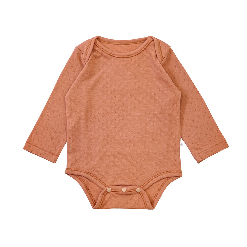 【10mois 公式】10mois ディモワ 長袖ボディ オーガニックコットン テラコッタ 70cm・80cm[日本製 ベビー肌着 新生児 赤ちゃん 出産準備 コットン100％] 2