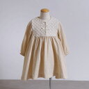 ★全品ポイント10倍!19日20:00〜26日1:59★ 【10mois 公式】flower刺繍ヨークワンピース クリーム 80cm・90cm・100cm / ...