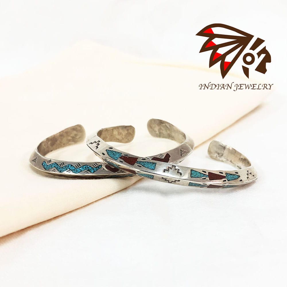 【INDIAN JEWELRY(インディアンジュエリー)】Navajo Tip Inlay Bnagle by Ray.B ナバホ チップインレイ バングル Ray.B作