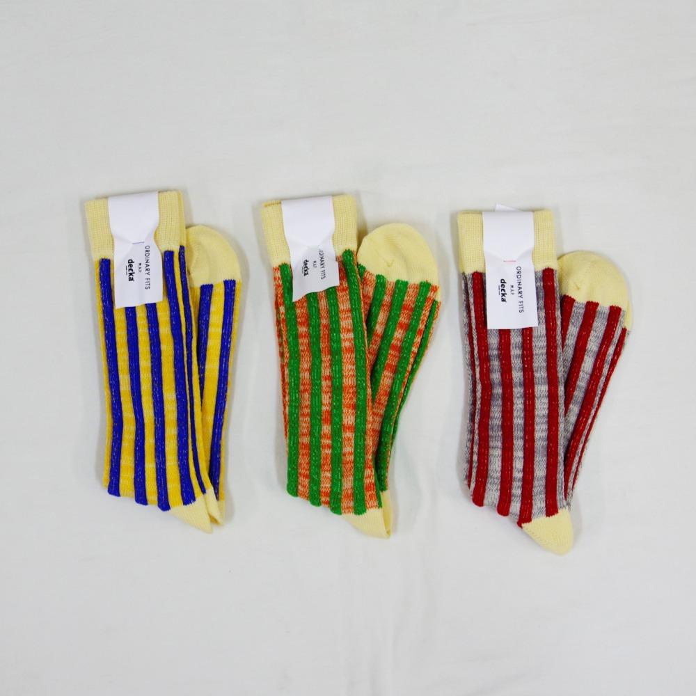 【ORDINARY FITS(オーディナリーフィッツ)】M.A.P SOX by decka STRIPES マップソックス バイ デッカ ストライプ