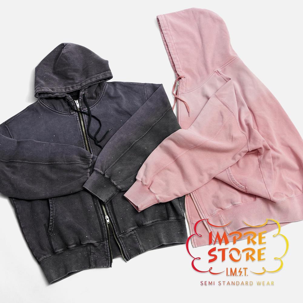【IMPRESTORE インプレストア】 Thompson paint splattered Zip hoodie separate pocket トンプソン スプラッターペイント加工 ジップフーディ セパレートポケット