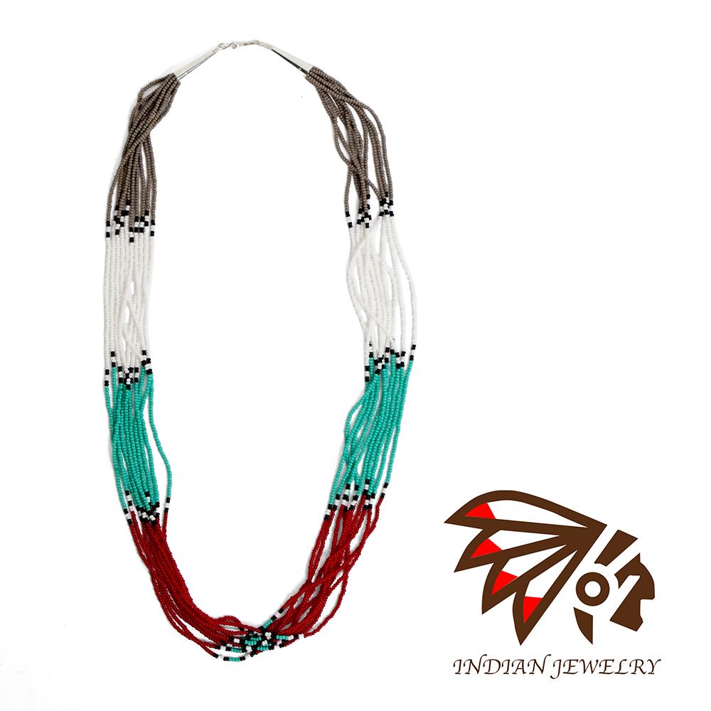 Navajo 10strand seed beads necklace Nellie Brown ナバホ 10連 シードビーズネックレス ネリー・ブラウン作