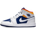 NIKE ナイキ AIR JORDAN 1 MID GS 'WHITE DEEP ROYAL BLUE' エア ジョーダン ワン ミッド キッズサイズモデル 