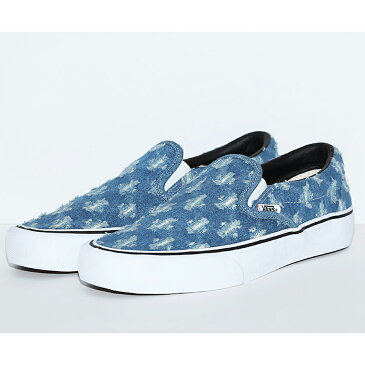 VANS バンズ SUPREME X SLIP-ON 'BLUE HOLE PUNCH DENIM' シュプリーム×スリップ オン