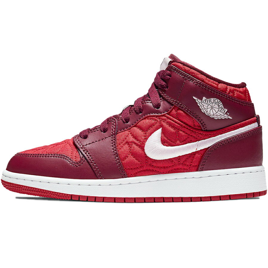 NIKE ナイキ AIR JORDAN 1 MID SE GS 'RED QUILTED' キッズサイズモデル エア ジョーダン ワン ミッド スペシャルエディション "レッド キルティング" キッズ レディース スニーカー GYM RED/DARK BEETROOT-WHITE-PINK FOAM AV5174-600【海外展開 日本未入荷】