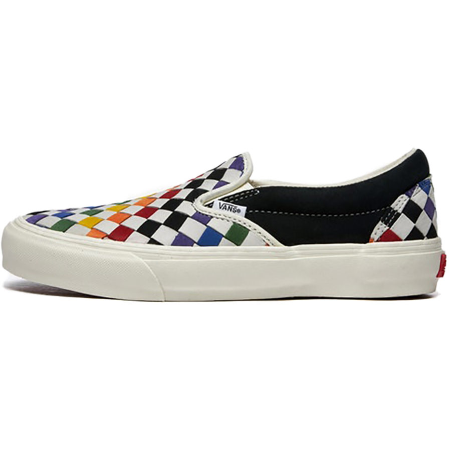 VANS バンズ VAULT CLASSIC SLIP-ON VLT LX PRIDE ヴォルト クラシック スリップオン プライド メンズ レディース スニーカー WOVEN LEATHER RAINBOW/MARSHMALLOW VN0A3QXY5A8【限定モデル】