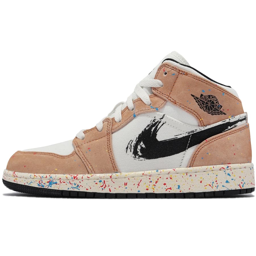 楽天Tens clothingNIKE ナイキ AIR JORDAN 1 MID SE GS 'BRUSHSTROKE PAINT SPLATTER' キッズサイズモデル エアジョーダン 1 ミッドSE 