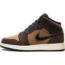 NIKE ナイキ AIR JORDAN 1 MID SE GS 'EARTH TONE' キッズサイズモデル エア ジョーダン 1 ミッド SE 'アース トーン' キッズ スニーカー DARK CHOCOLATE/CRIMSON BLISS/ARCHAEO BROWN/BLACK/SAIL DC7248-200