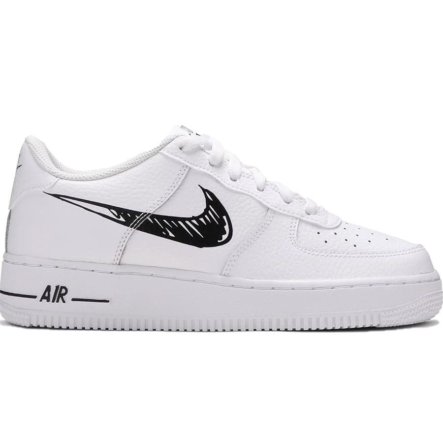 NIKE iCL AIR FORCE 1 LOW GS 'DOODLE SWOOSH -WHITE BLACK' LbYTCYf GA tH[X 1 [ 'hD[hD XEbV zCg ubN' LbY fB[X Xj[J[ WHITE/BLACK DM3177-100yCOWJ {ׁz