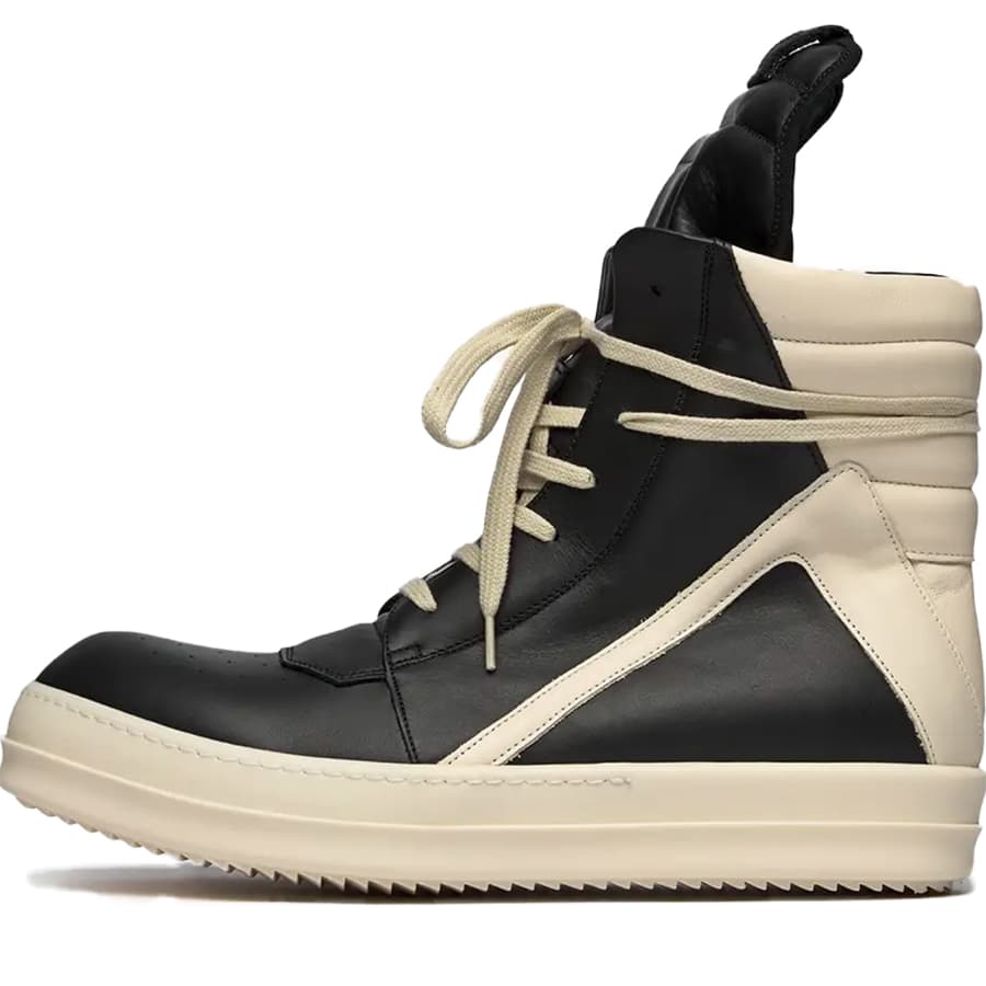 RICK OWENS リック・オウエンス SP2023 COLLECTION GEOBASKET SP2023 MADE IN UK コレクション ジオバスケット メイド インUK メンズ レディース スニーカー BLACK/MILK/MILK RU01C4894-LPO-911【海外展開 日本未入荷】