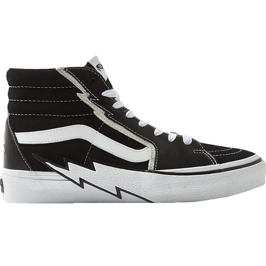 VANS バンズ MASTERMIND WORLD X SK8-HI VLT LX 039 BOLT - PUNK CULTURE 039 マスターマインド ワールド × スケートハイ LX 039 ボルト パンク カルチャー 039 メンズ レディース スニーカー BLACK/WHITE VN0007PSBLK1【限定完売モデル】