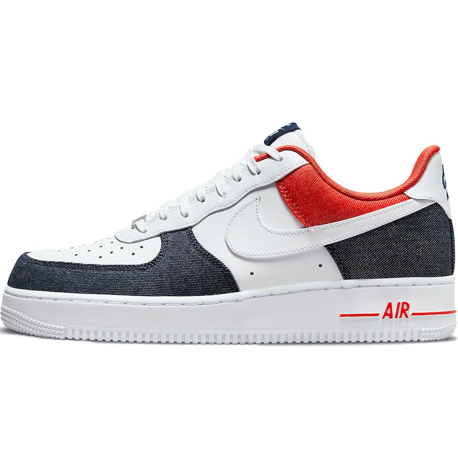 NIKE ナイキ AIR FORCE 1 '07 LX 'WHITE RED DENIM' エア フォース 1 '07 LX 'ホワイト レッド デニム' スニーカー WHITE/MIDNIGHT NAVY/CHILE RED/WHITE DJ5174-100【海外展開 日本未入荷】