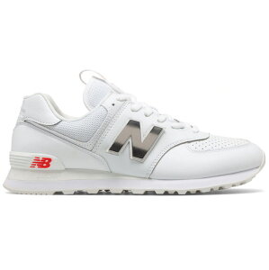 NEW BALANCE ニューバランス 574 LEATHER レザー メンズ レディース スニーカー WHITE WITH NEO FLAME ホワイト/ネオフレーム ML574SOX【海外展開 日本未入荷】