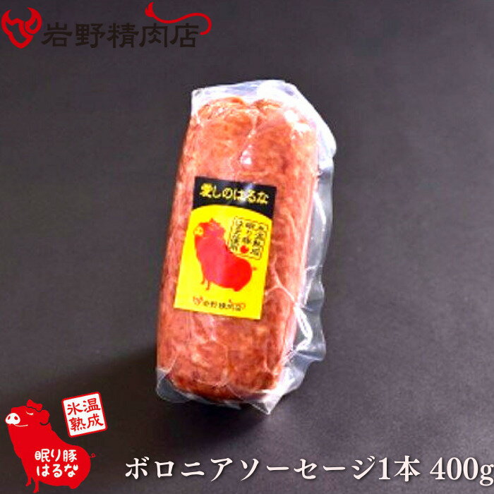 岩野精肉店 オリジナルポーク 眠り豚はるな 群馬県産 氷温熟成 眠り豚はるな ボロニアソーセージボロニアソーセージ 1本 400g