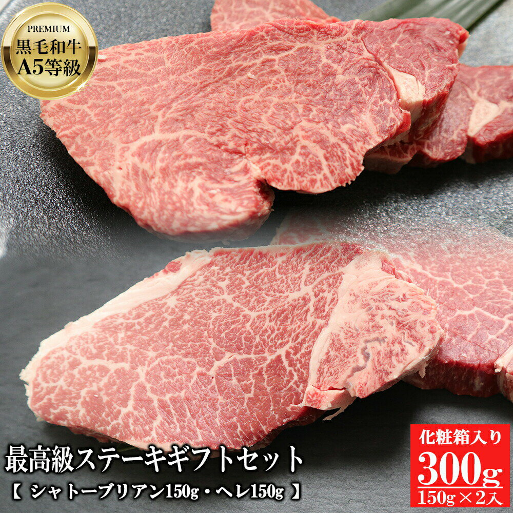 黒毛和牛A5等級最高級ステーキギフトセット 300g（150g×2）