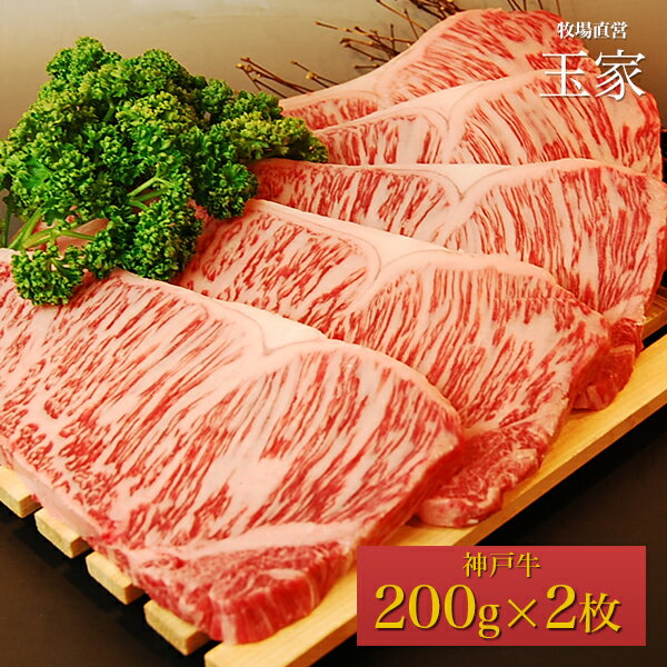 神戸牛 サーロインステーキ肉 200g×2枚（冷蔵）国産 牛肉 内祝い ステーキ 肉 牛肉 贈答 お返し お取り寄せグルメ 巣ごもり 自粛 復興応援