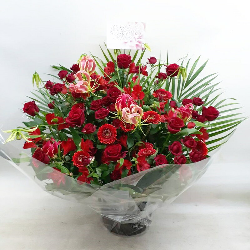 全国配送可能！　レッド系　アレンジメント　rtar036　御祝・開店・誕生日・お礼・ショールーム・モデ..