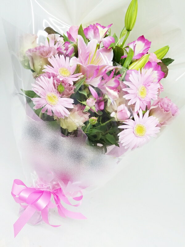 全国配送可能！　花束　薄ピンク系　rht-0017