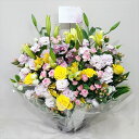 全国配送可能! 薄ピンクイエロー系 アレンジメント rtare-n300 ※15時までのご注文で当日配送出来るエリアあります。また宅急便で翌日お届けも可能です