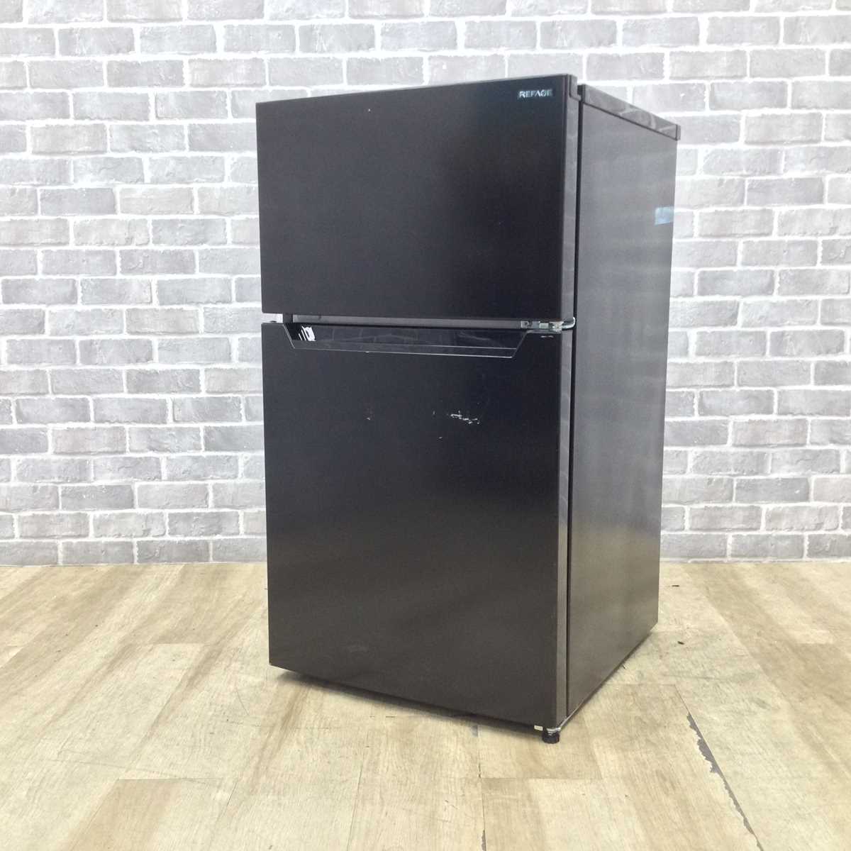 ヤマダ電機 REFAGE 冷蔵庫 2ドア 87L 右開き ブラック YRZC09LK 2023年製 【中古】