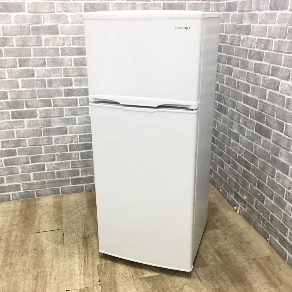 アイリスオーヤマ 冷蔵庫 2ドア 118L 右開き ホワイト IRSD-12B-W 2023年製 【中古】