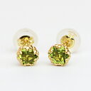 ピアス ピアス 18k ペリドットのシンプルな 一粒 K18ピアス 8月の誕生石 プレゼント 18k 18K 18金 YG イエローゴールド 送料無料 女性 大人 可愛い 金属アレルギー 天然石 おしゃれ かわいい 小ぶり 小さめ 小さい ニッケルフリー 普段使い
