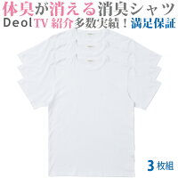 ＼クーポン発行中／【消臭シャツ】デオル クルーネックTシャツ 同サイズ3枚組 | ワキガ わきが わき臭 ワキ臭 消臭 対策 体臭 加齢臭 男性 メンズ インナー 肌着 綿100% 白 ホワイト 体臭 臭い 消し 臭わない 汗 まとめ買い tシャツ インナーシャツ ティーシャツ 