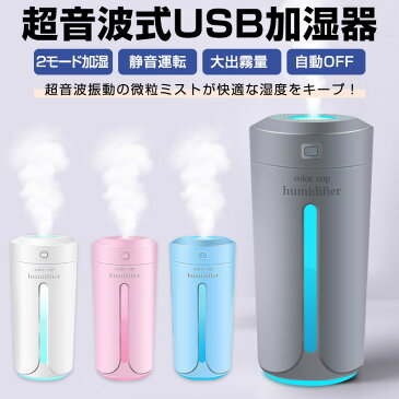 【ポイント10倍】加湿器 USB加湿器 ミニ加湿器 アロマ加湿器 卓上加湿器 超音波式加湿器 ディフューザー 卓上 オフィス USB接続 大容量 ミストボックス 超音波 ディフューザー ミニ マイクロミスト デスク ホテル ナイトライト 省エネ 静音 卓上 潤い 秋 冬 ホワイト ピンク