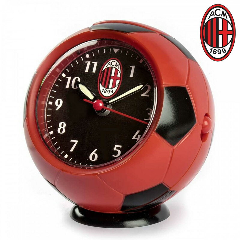 ACミラン ボール型アラームクロック JA7082MI1( サッカー フットサル 時計 目覚まし時計 グッズ ミラン )のサムネイル