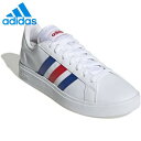 アディダス グランドコート BASE2.0M カジュアルシューズ ホワイト/ブルー/レッド GW9252