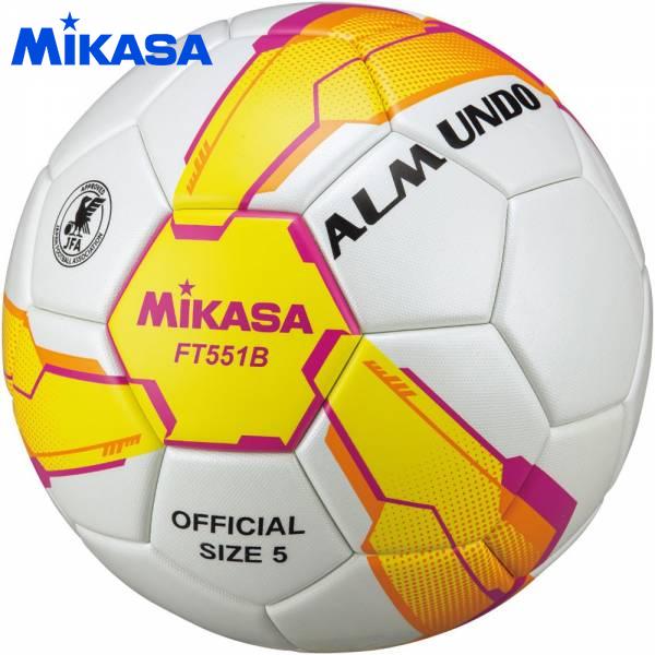 ミカサ サッカーボール5号ALMUNDO 検定球 イエロー/ピンク FT551BYP