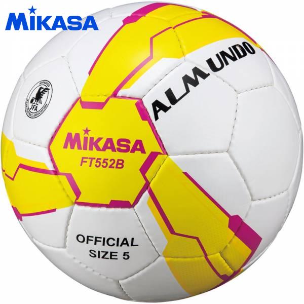 Mikasa - ミカサ サッカーボール ALMUNDO 検定球5号 手縫い イエロー/ピンク FT552BYP