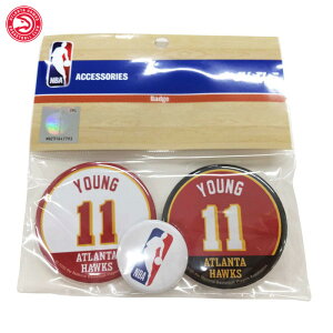 NBA アトランタ・ホークス 缶バッジ 3個セット #11 トレイ ヤング NBA34576( バスケットボール NBAチーム ファングッズ 缶バッジ トレイ ヤング Trae Young 商品 グッズ エヌビーエー 選手 11番 )