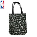 NBA トートバッグ ALLOVER ブラック/ホワイト NBA35879( バスケ バスケット NBAグッズ ファングッズ バスケグッズ プレゼント 大人 子...