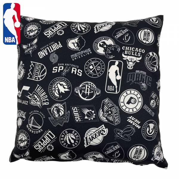 NBA クッション ALLOVER ブラック/ホワイト NBA35881 バスケ バスケット NBAグッズ ファングッズ バスケグッズ プレゼント 大人 子供 インテリア くっしょん 