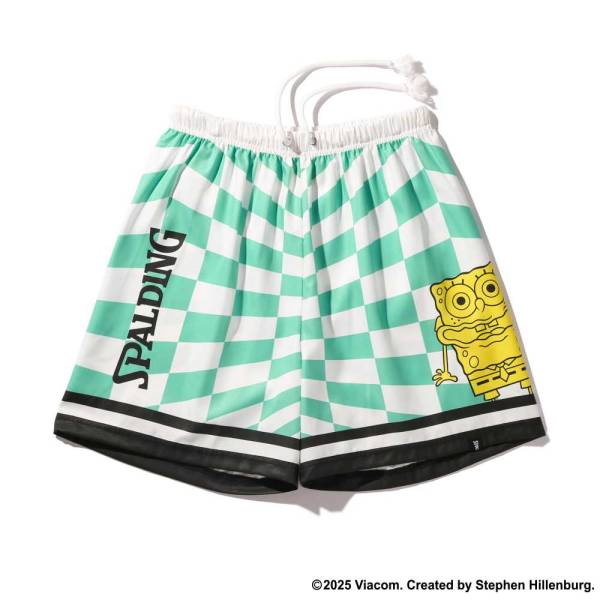 スポルディング ジュニア 布帛ショーツ スポンジボブ チェッカーフラッグ SJP25064S