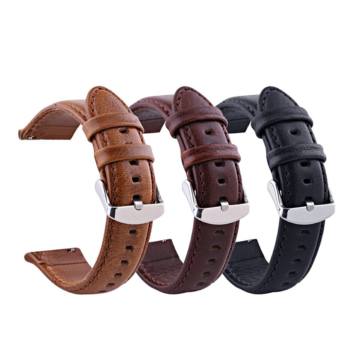 ビンテージレザー オイルレザー 本革製 時計ベルト 11Straps 【クイックチェンジバネ棒&バネ棒外し付属】