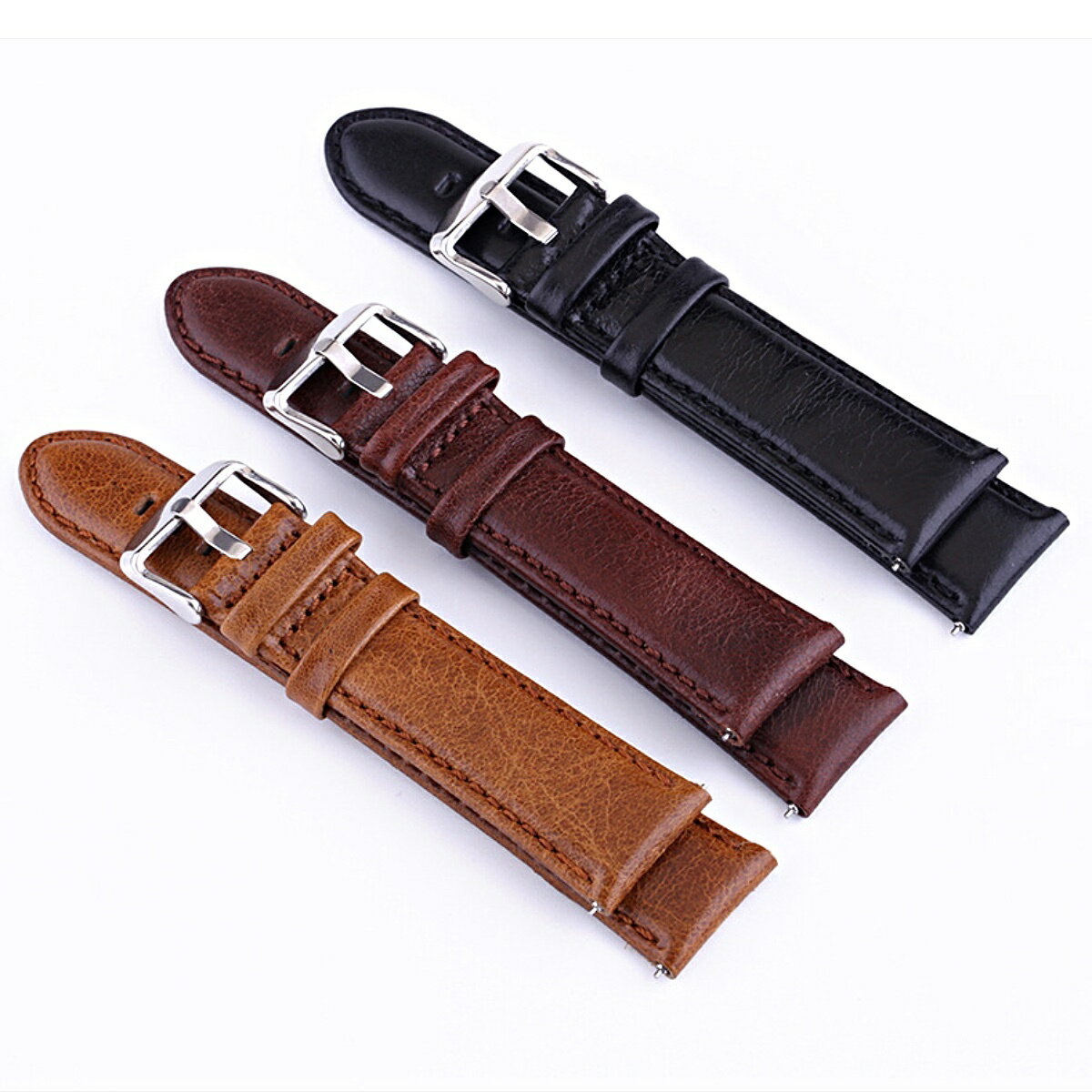 ビンテージレザー オイルレザー 本革製 時計ベルト 11Straps 【クイックチェンジバネ棒&バネ棒外し付属】