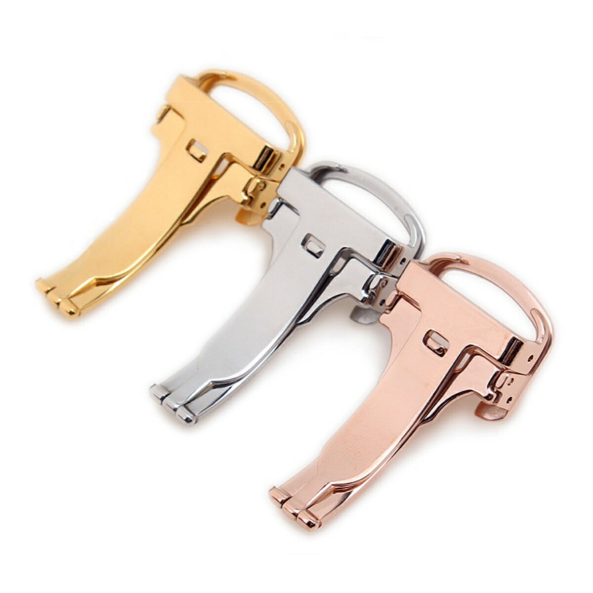 【 for Cartier 】 Dバックル DEPLOYMENT BUCKLE シルバー ローズゴールド イエローゴールド 時計ベルト 時計バンド 11Straps 【 カルティエ タンクフランセーズ ロードスター バロンブルー カリブル ドゥ カルティエにピッタリ 】