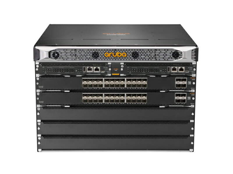 HPE Aruba 6405 Chassis、48-port SFP+、8-port SFP56、Mgmt Module、2 Fan Switch R0X30A