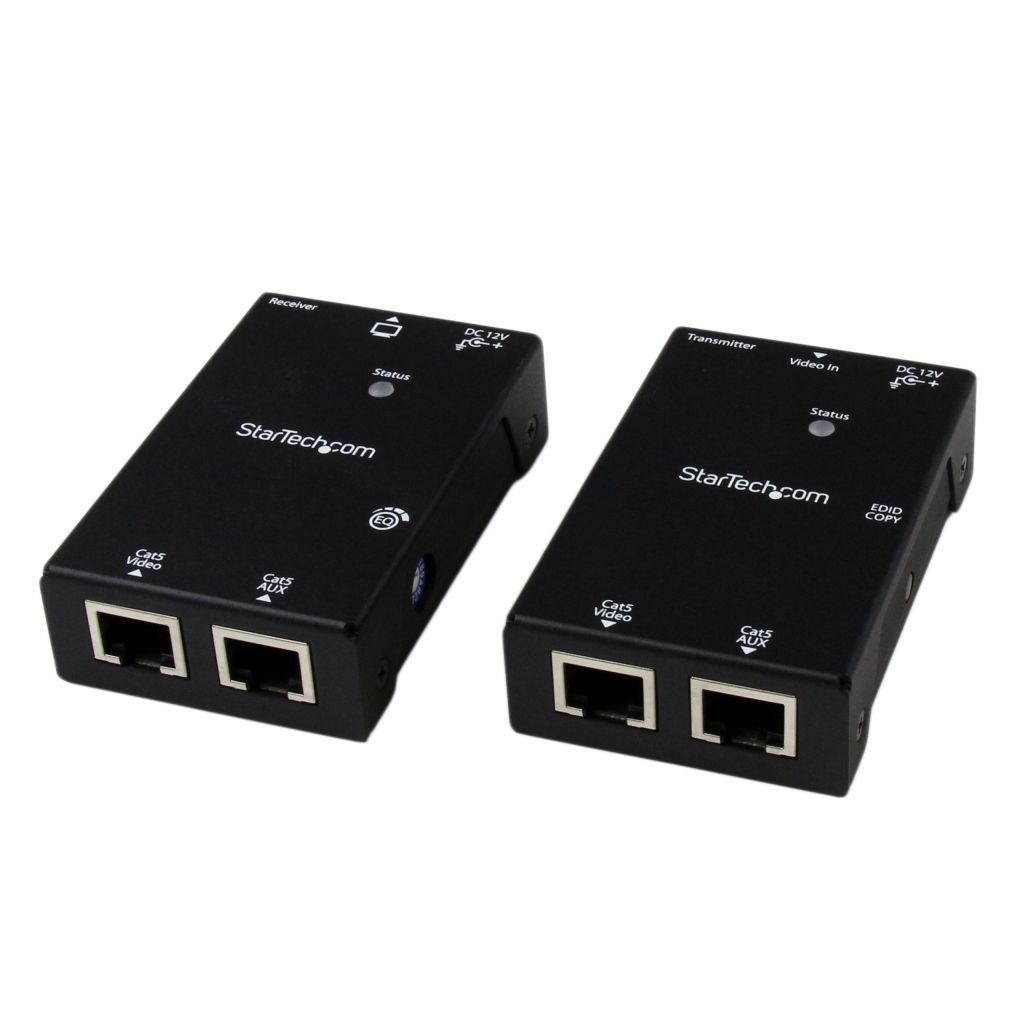 Cat5e/Cat6対応1ポートHDMIエクステンダー(延長器) UTPケーブルで電源供給 最大50mまで延長(Cat5e使用時) 送信機/受信機セットモデル 1920x1080/1080p