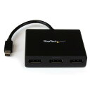 3ポートMSTハブ Mini DisplayPort - 3x DsiplayPort マルチモニタースプリッタ 4K対応 ミニディスプレイポート(オス) - 3ポート ディスプレイポート(メス) Windowsのみ対応