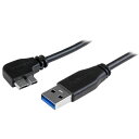 Micro USB 3.0 スリムケーブル 0.5m L型左向きマイクロUSBケーブル USB 3.0(オス) - Micro B(オス) USB 3.1 Gen 1 5Gbps(2)