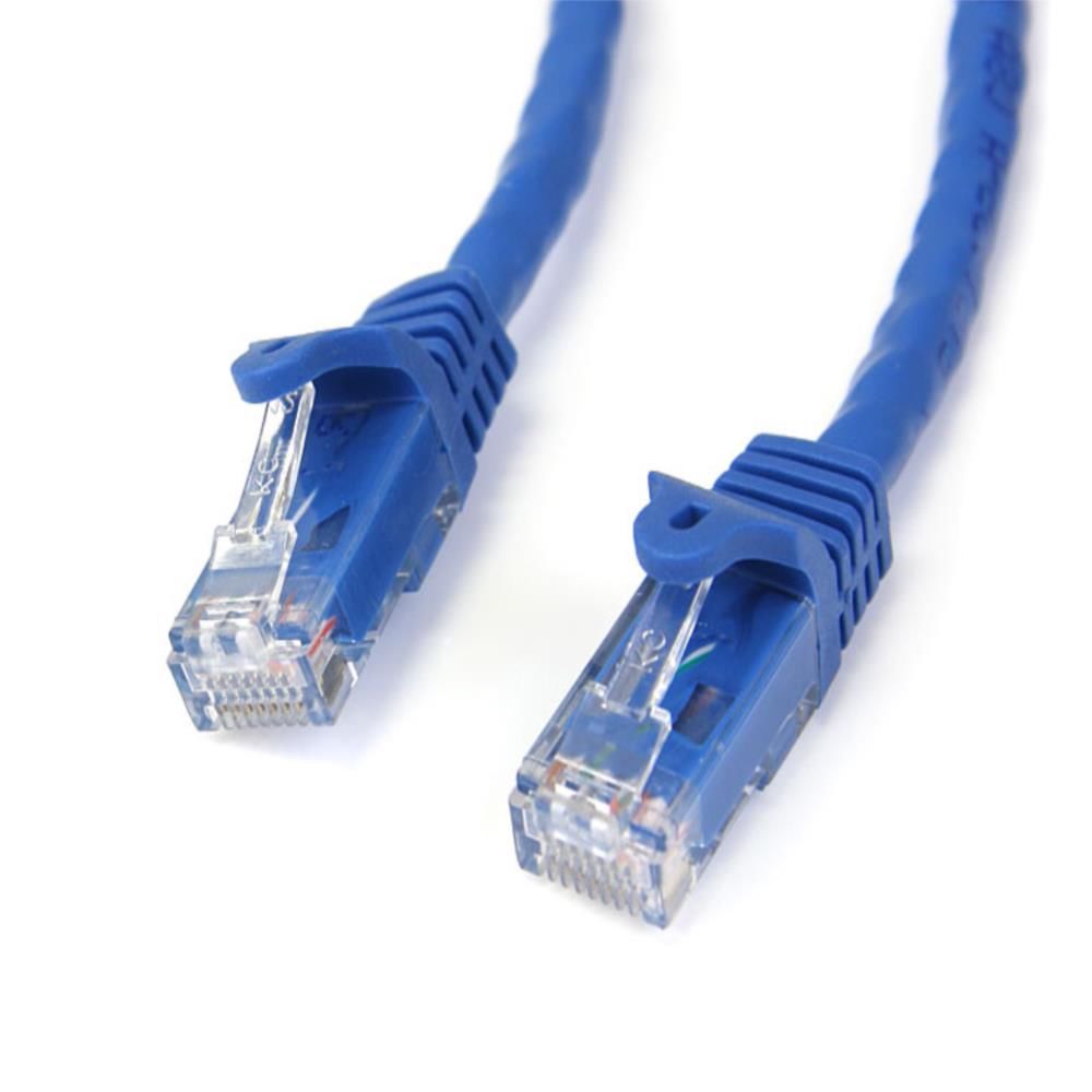 15m カテゴリー6 LANケーブル ブルー RJ45モールディングコネクタ(ツメ折れ防止カバー付き) ギガビットイーサネット対応Cat6 UTPケーブル
