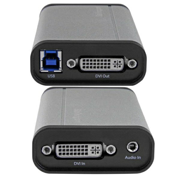 楽天123market 楽天市場店USB 3.0接続DVIビデオキャプチャーユニット 1080p/ 60fps対応 TV/テレビ 動画レコーダーデバイス アルミ筐体 DVI-I（メス） - USBタイプB（メス）