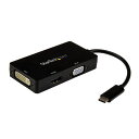 3 in 1 USB Type-Cマルチアダプタ 4K/30Hz USB-C - HDMI/DVI/VGA ブラック