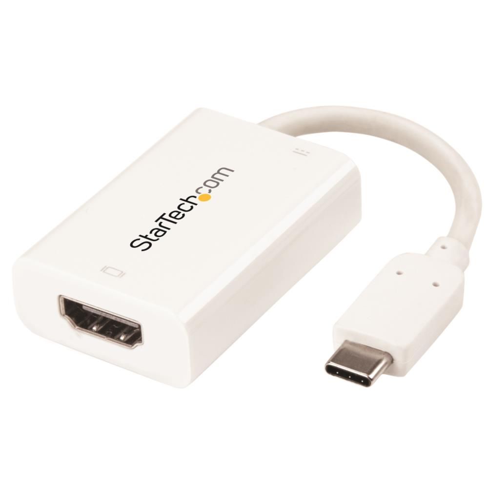 USB-C - HDMI変換アダプタ ホワイト USB給電(Power Delivery)対応 USB Type-C(オス) - HDMI(メス) Thunderbolt 3対応 4K/60Hz